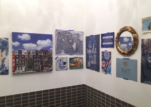 muur-decoratie in blauw