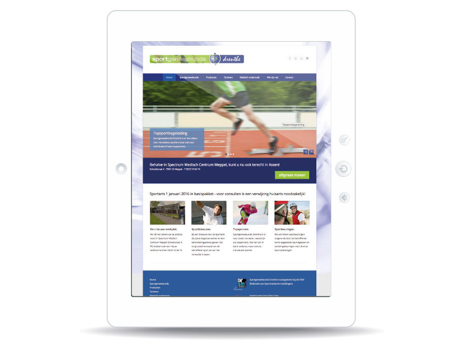 Website Sportgeneeskunde Drenthe
