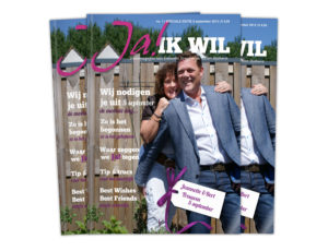trouwkaart in de vorm van een magazine