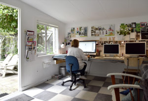 aan het werk achter de computer